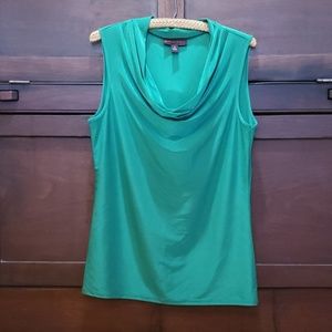 Emerald green cowl-neck tank